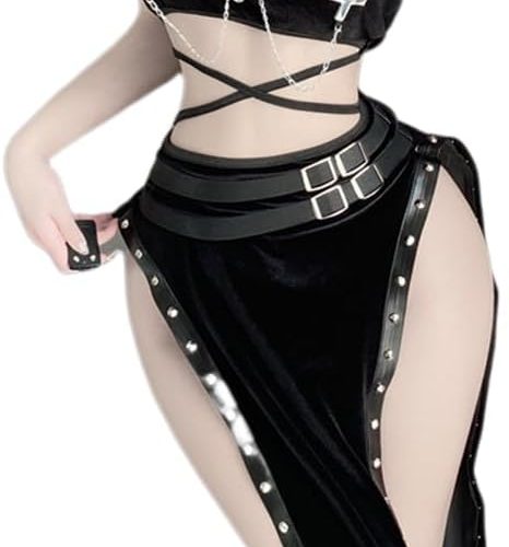 Women's sexy high slit cheongsam underwear lace mesh velvet Chinese dress
