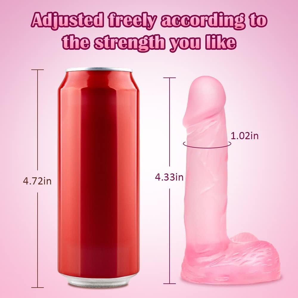 4 Inch Silicone Realistic Suction Mini Dildo,Beginner Anal Plug,Soft Dildo with Curved Shaft and Balls,Sex Toy Women Men Couples.Experience Multi-Purpose Mini Style (Pink) - Image 2