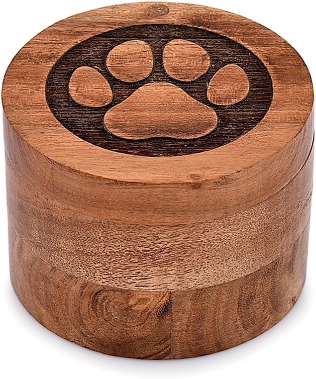 Acacia Wood Decorative Urns Funeral Cremation Urn for Ashes for Dogs, Pet Urns for Cats (3.5" x 3.5" x 2.5") - Image 2