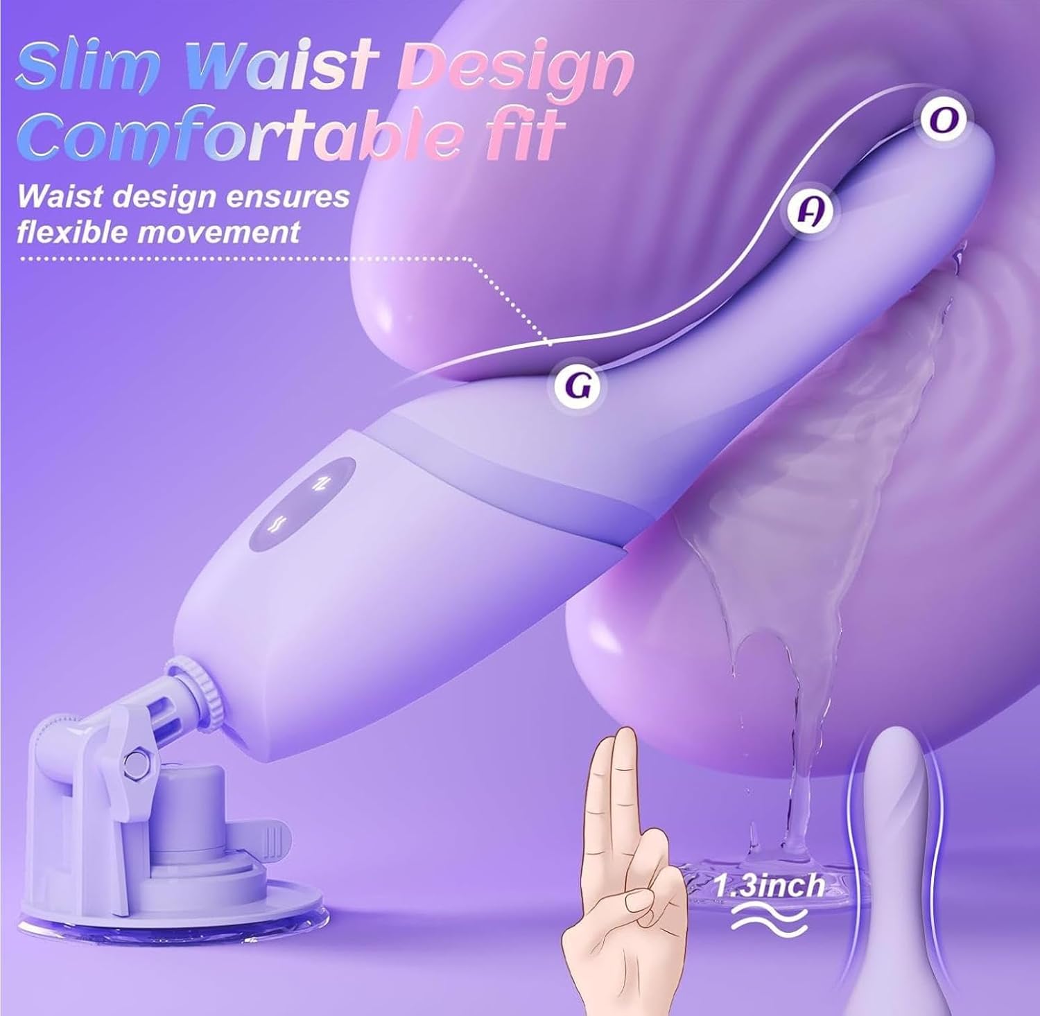Simulated silicone dick vibrating thrust heating, remotely controlled sucking and licking vibrator toy, with a strong suction cup, freeing your hands WVB72 (purple). - Image 2