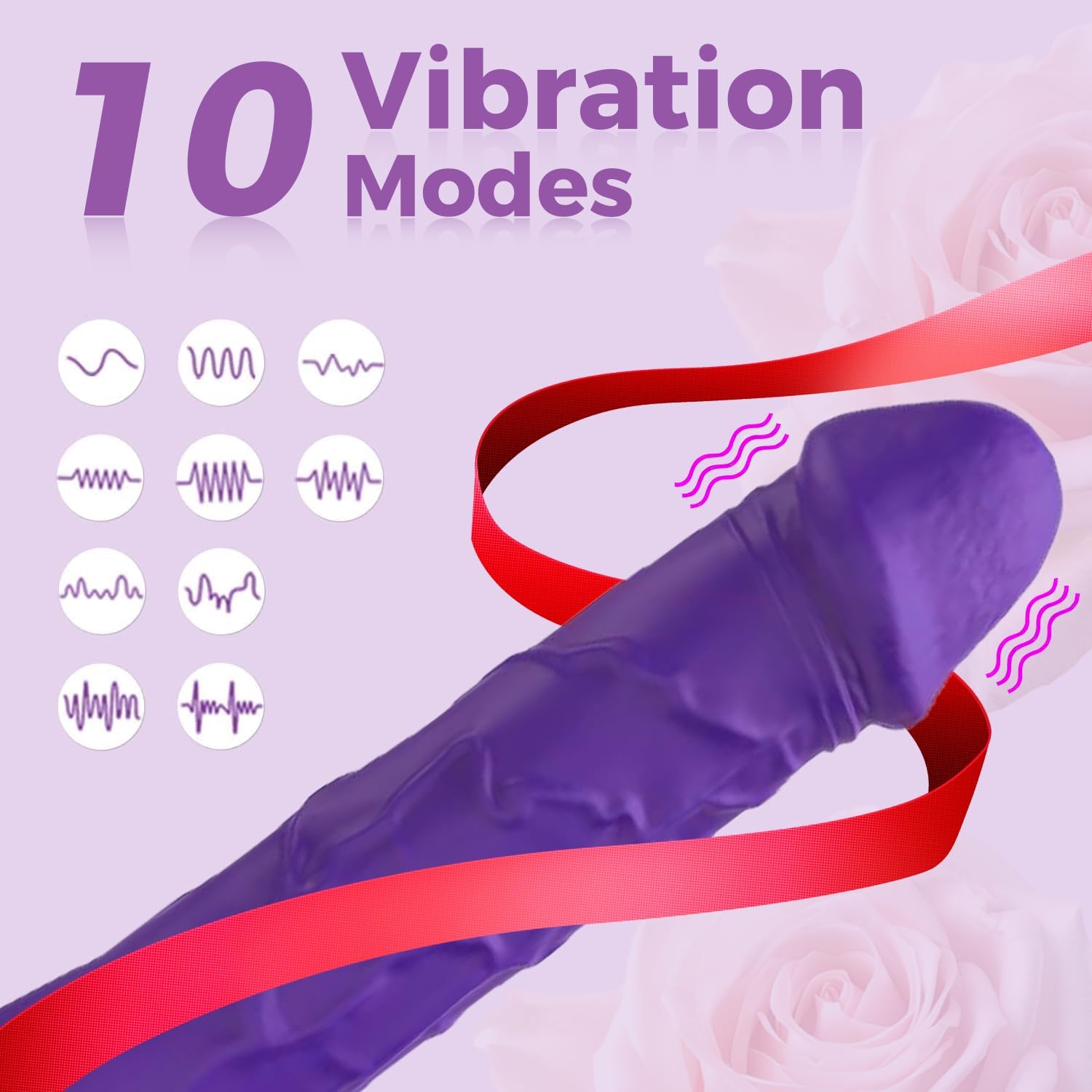 Electric Adult Toy Women Realistic Silicone Rod Push Stimulation with Cup Suitable for Thumb Grip Push Type 124 (Purple 01) (Purple 01) - Image 2
