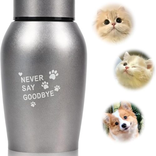 Stainless Steel Pet Urn for Ashes， Elegant Vase Keepsake for Dog & Cat Ashes， Small Pet Urn for Eternal Companionship，Commemorative Urn for Pet Ashes