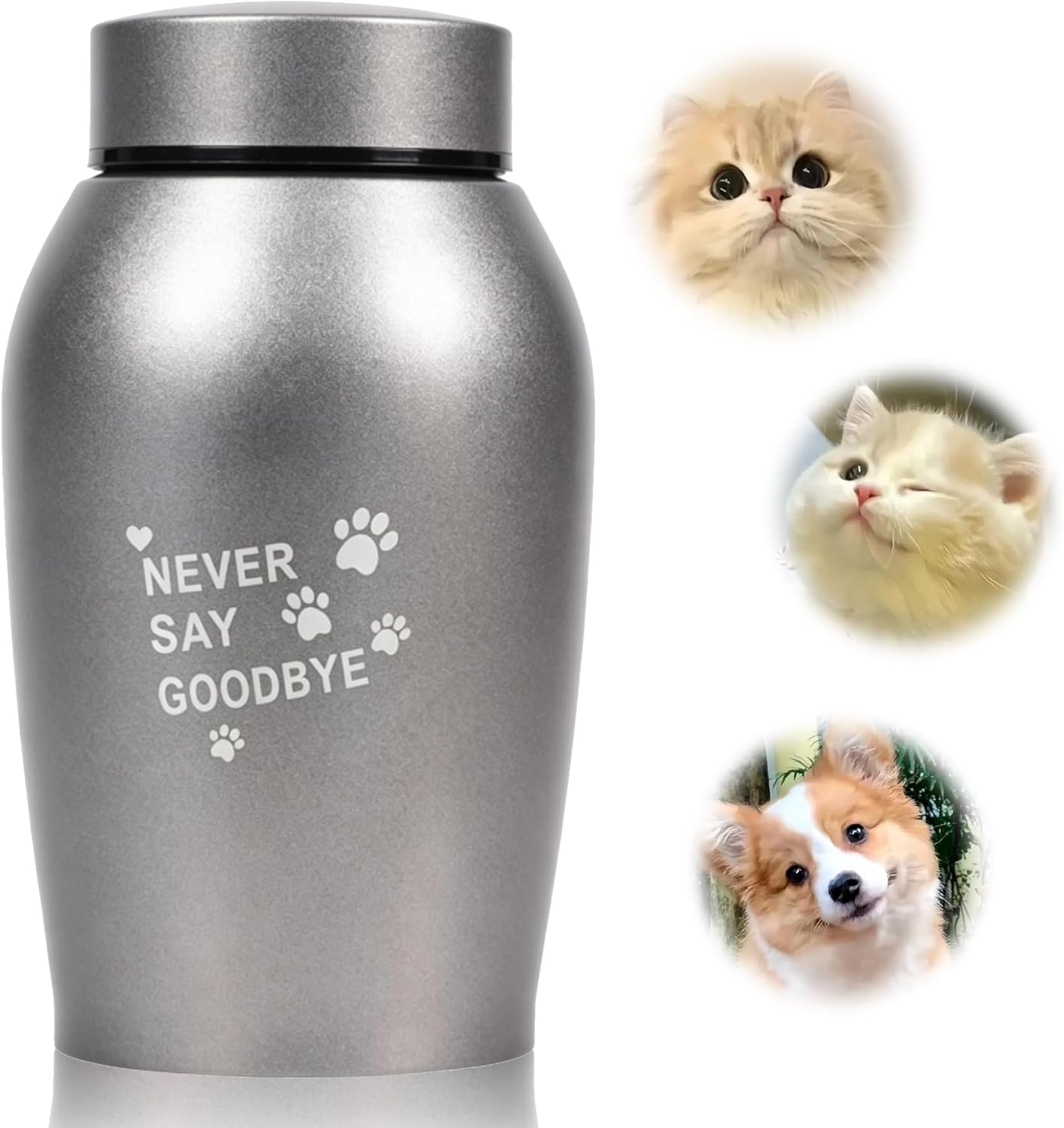 Stainless Steel Pet Urn for Ashes, Elegant Vase Keepsake for Dog & Cat Ashes, Small Pet Urn for Eternal Companionship,Commemorative Urn for Pet Ashes