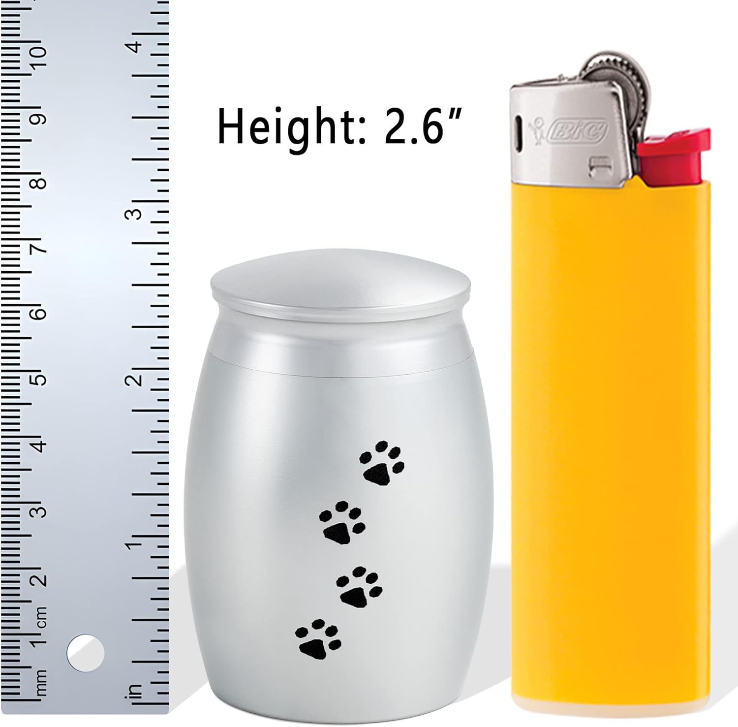 2.67 Inches Small Urns for Dog or Cat Ashes Set of 2,Mini Memorial Cremation Keepsake Urns for Pets Ashes with Paw Print - Image 2