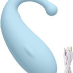 Adult Vibrating Egg 10 Modes Whale-Shaped Sex Machine Vibrating Egg Female Sex Toy G-Spot Vibrator (Blue)