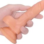 5.2 Inch Realistic Anal Dildo with Powerful Suction Cup, Small Anal Plug Dildos for Beginner, G-Spot Stimulation & Anal Training, Butt Plug Toys for Women & Men, Anal Trainer Sex Games (Flesh)