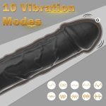 Electric Adult Toy Female Realistic Silicone Rod Push Stimulation with Cup Suitable for Thumb Grip Push Type 124 (Black) (Balck 001) - Image 2
