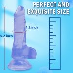 5.2 Inch Soft Anal Dildo with Powerful Strong Suction Cup, Small Anal Plug Dildos for Beginner, G-Spot Stimulation & Anal Training, Butt Plug Toys for Women & Men, Anal Trainer Sex Games (Blue) - Image 2