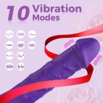 Electric Adult Toy Women Realistic Silicone Rod Push Stimulation with Cup Suitable for Thumb Grip Push Type 124 (Purple 01) (Purple 01) - Image 2