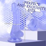7 Inch Realistic Soft Dildo with Skin Feeling, Beginner Anal Dildo for G-spot Stimulation, Body-Safe Material Fake Penis with Powerful Suction Cup for Hands-Free Play, TPE Sex Toys for Adult (Blue) - Image 2