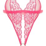 Women Deep V Lingerie Lace Teddy One Piece Babydoll Mini Bodysuit
