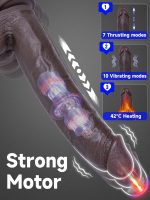 12-inch (approx. 30.5 cm) Large Black Thrusting Dildo Vibrator - Huge Thick  Heated Dildo with Strong Suction Cup, XL Large Realistic Liquid Silicone Dildo, with 7 Thrusting Modes and 10 Vibrations, Adult Sex Toy, Suitable for Women and Men - Image 2
