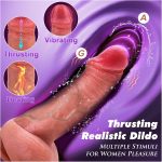 Thrusting Dildo Vibrator Sex Toy for Women – Realistic Soft Silicone Suction Cup, 7 Thrusting & 10 Vibration Modes, Heating Waterproof Rechargeable G-Spot & Anal Stimulator Adult Toy for Couples - Image 2