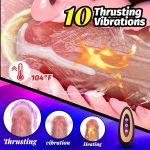 9.6-inch Thrusting Dildo Vibrator Sex Toy - Realistic giant dildo with 10 thrust, vibration, and heating modes. Suction cup silicone dildo adult toy for G-spot stimulation for men, women, and couples. - Image 2